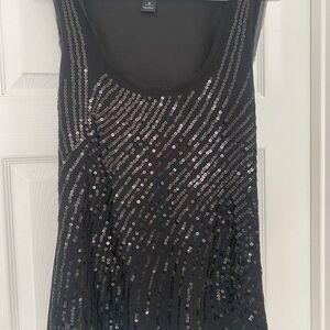 Black House White Market Black Sequin Tank Top size M EUC